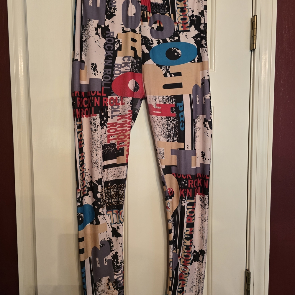 NEW Rock 'N ROLL Vibrant Graphic Print Women's Leggings